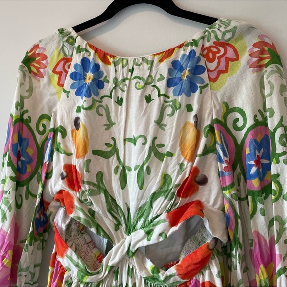 FARM Rio Floral cut out dress sz Large, purchased in Brazil, colorful - Picture 2 of 12